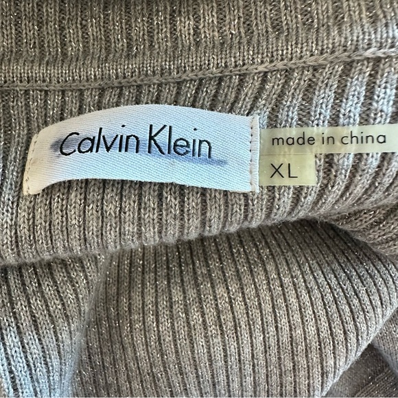 Calvin Klein Gray Midi Dress with Cowl Neck - Picture 4 of 5